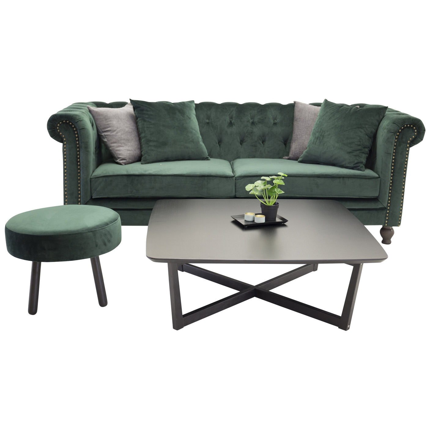 Velvet 3-Seat Sofa