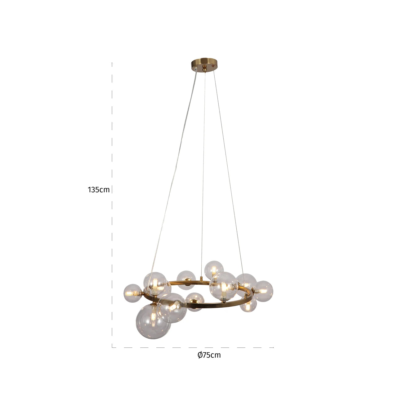 Chandelier Yosie børstet gull Richmond Interiors Taklampe