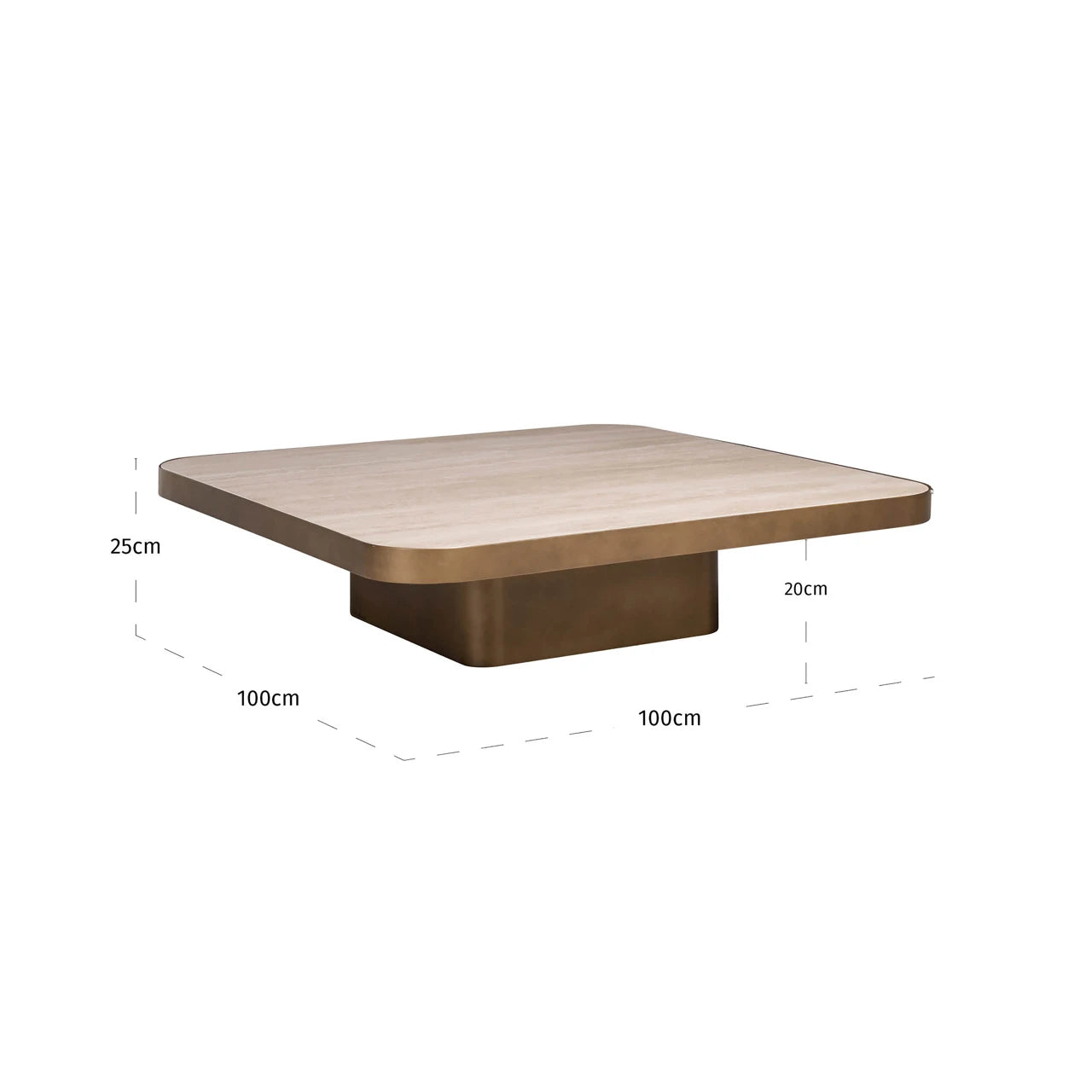 Salongbord Claridge beige 100x100 cumulus Richmond Interiors Sofabord