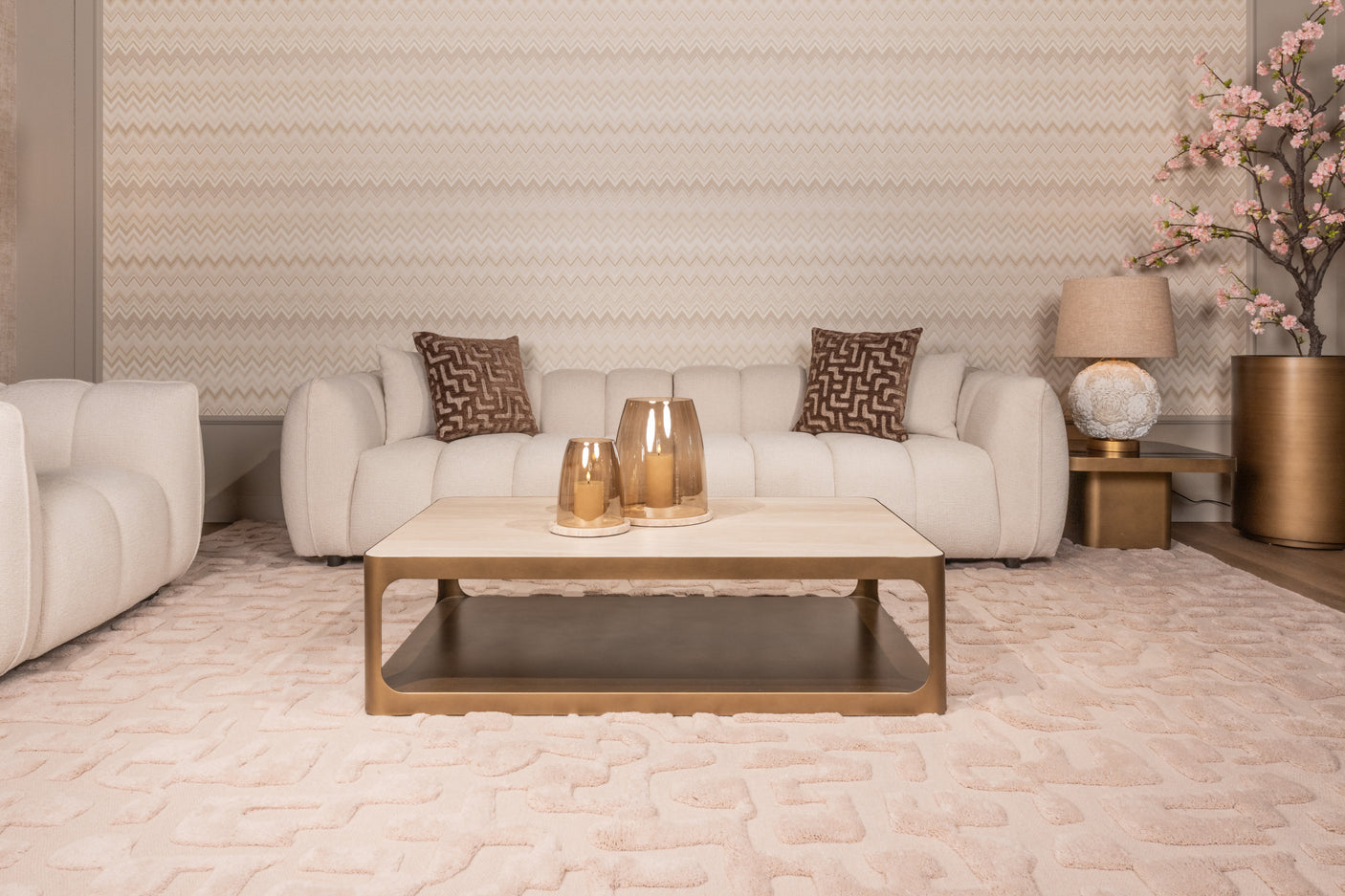 Pute Ivy brun labyrint Richmond Interiors Pute