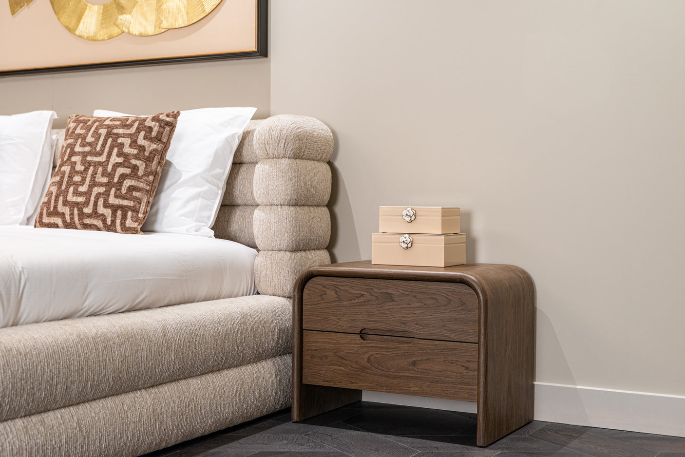Nattbord Bedford brun med 2 skuffer Richmond Interiors Nattbord