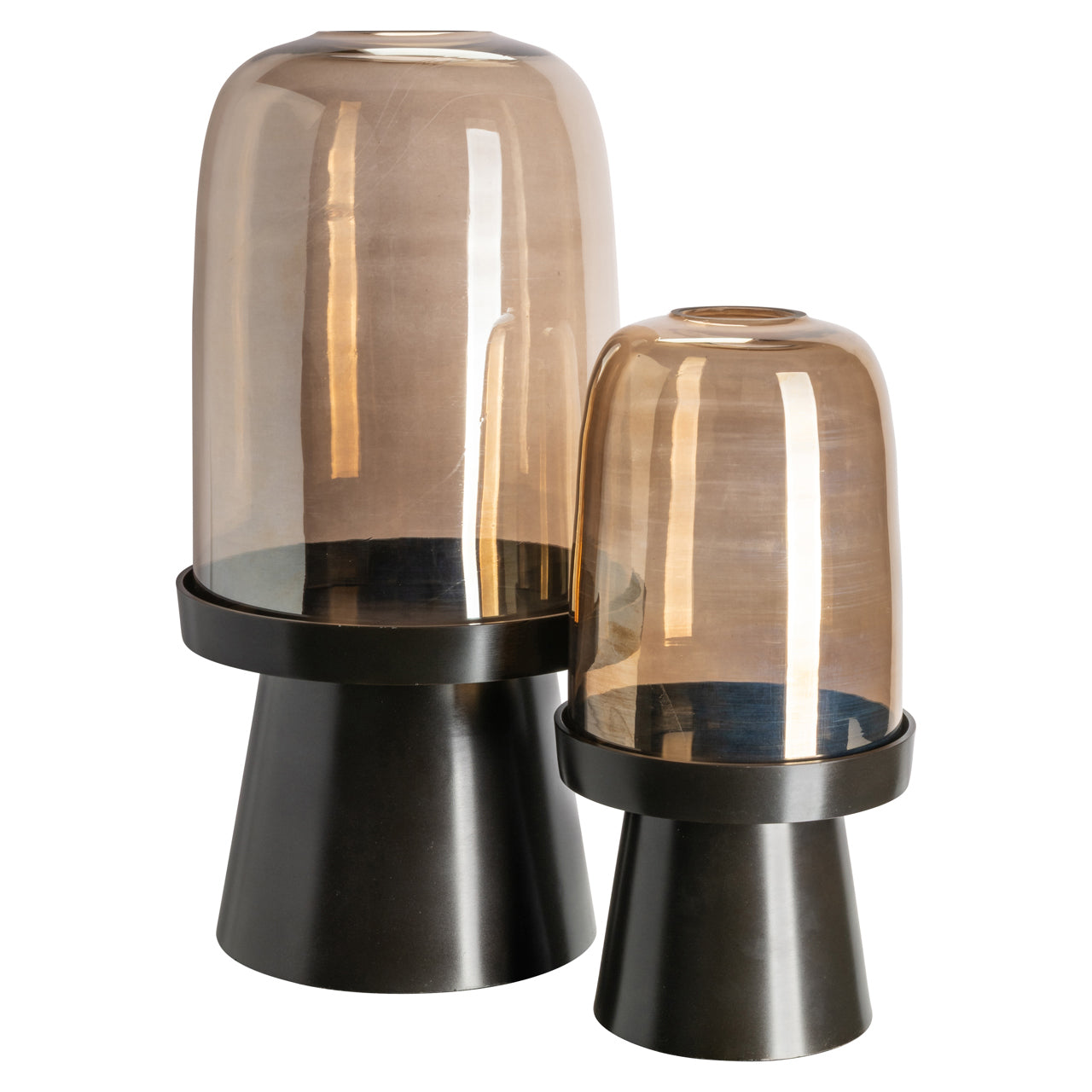 Hurricane light Meave valnøtt stor Richmond Interiors Lanterne og lysglass