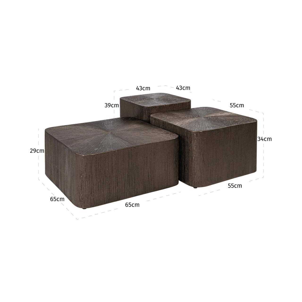 Coffee table Cubes Brunzae Sett med 3 Richmond Interiors Sofabord