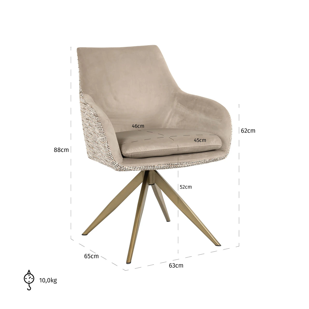 Spisestol Lisonne trendy natur svingbar Richmond Interiors Spisestol