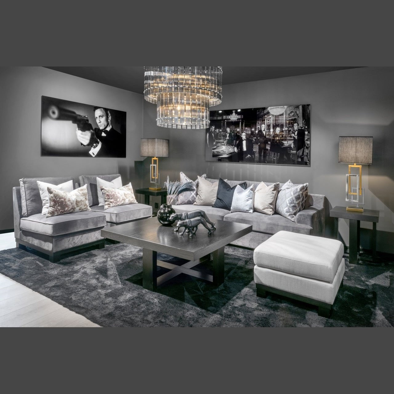 Taklampe Baltimore D60 Grey glass Homefactory Taklampe