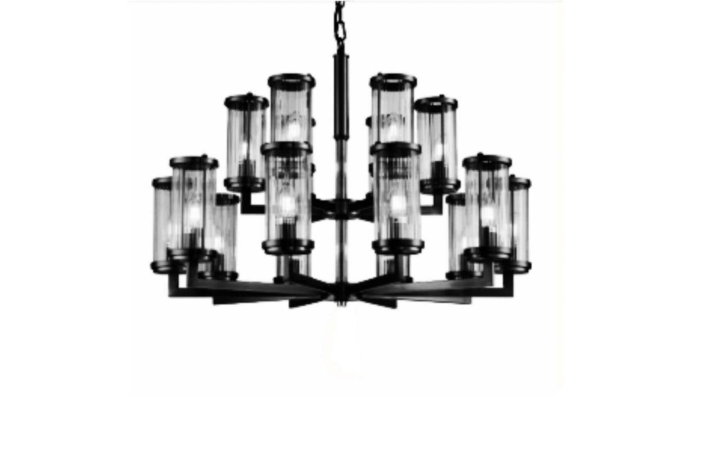 Taklampe Lafayette D75 x H73CM Black / glass Homefactory