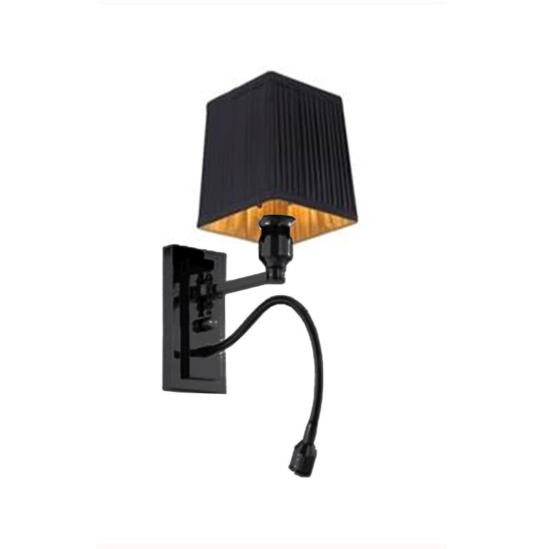 Vegg lampe Morgan B14*H30*D25cm Black/black skjerm+leselys Homefactory