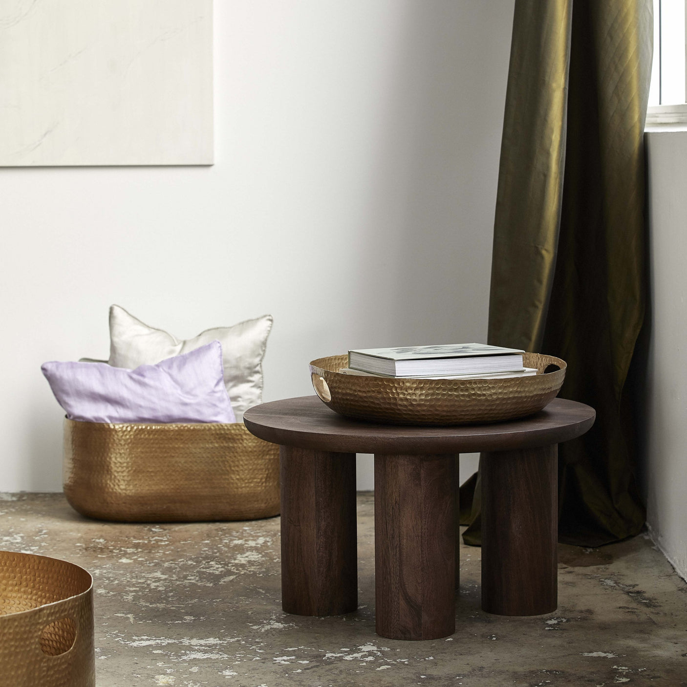 LAIKA aluminium kurv - medium - 160 cm - gull finish Nordal VASEBOWL