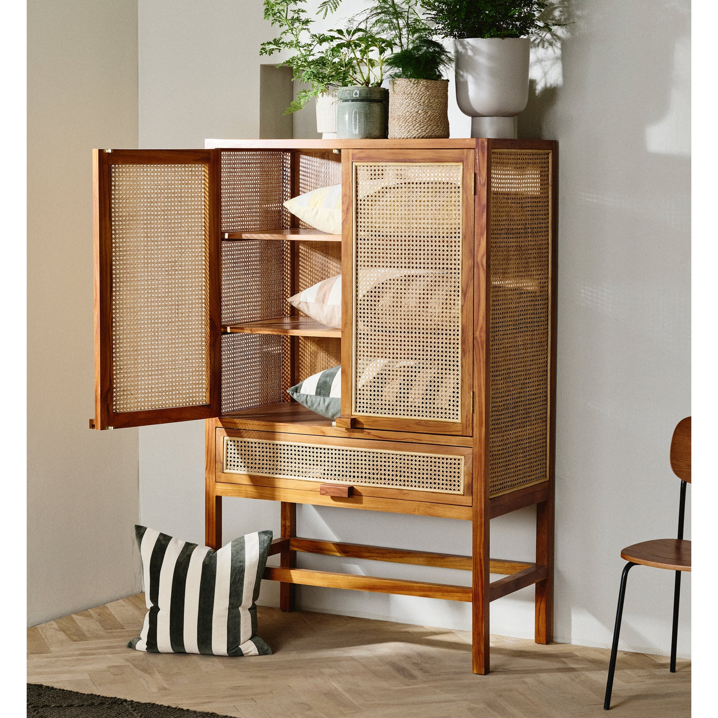 MERGE teak tre skap med 2 låser - 160x100 - natur Nordal CABINETS