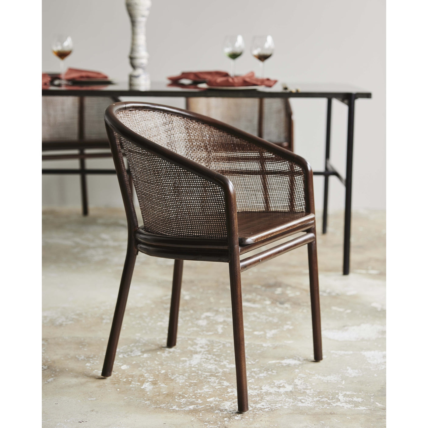 MOSSO spisebordstol - mørkbrun Nordal CHAIRS+ARM