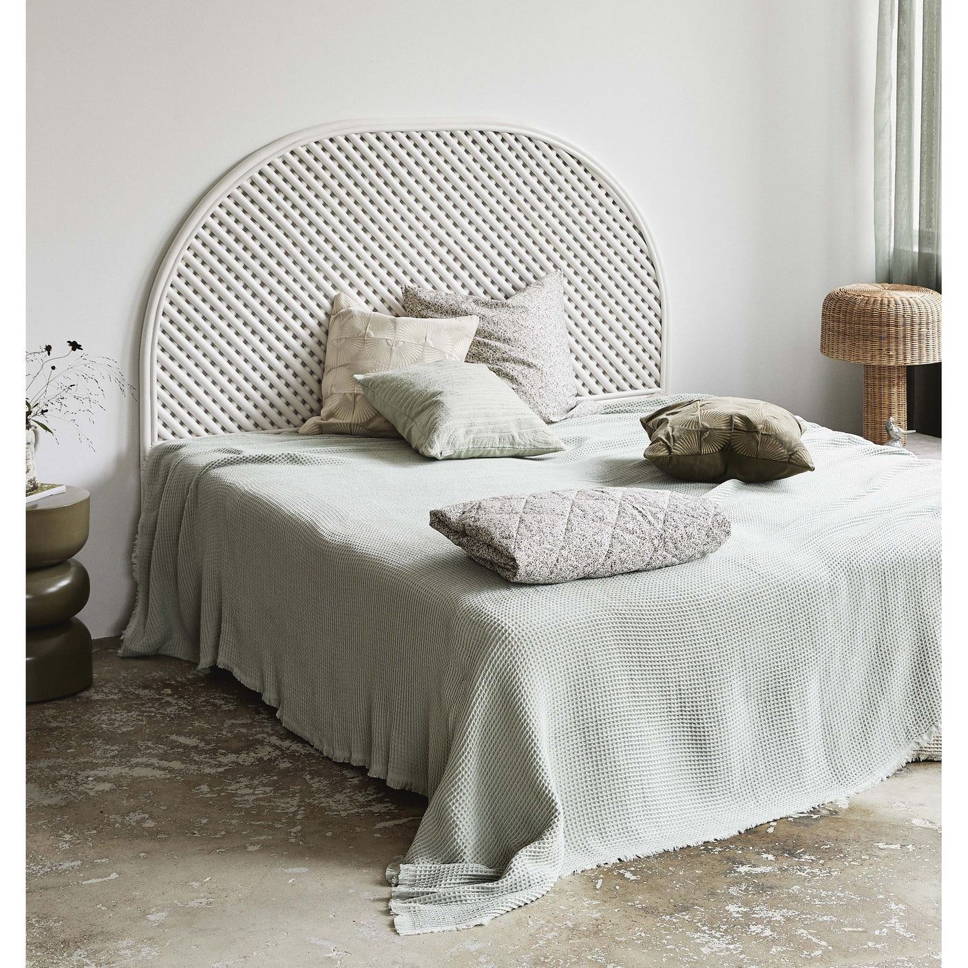 PHAI rattan sengetøy - hvit Nordal DECO ITEMS