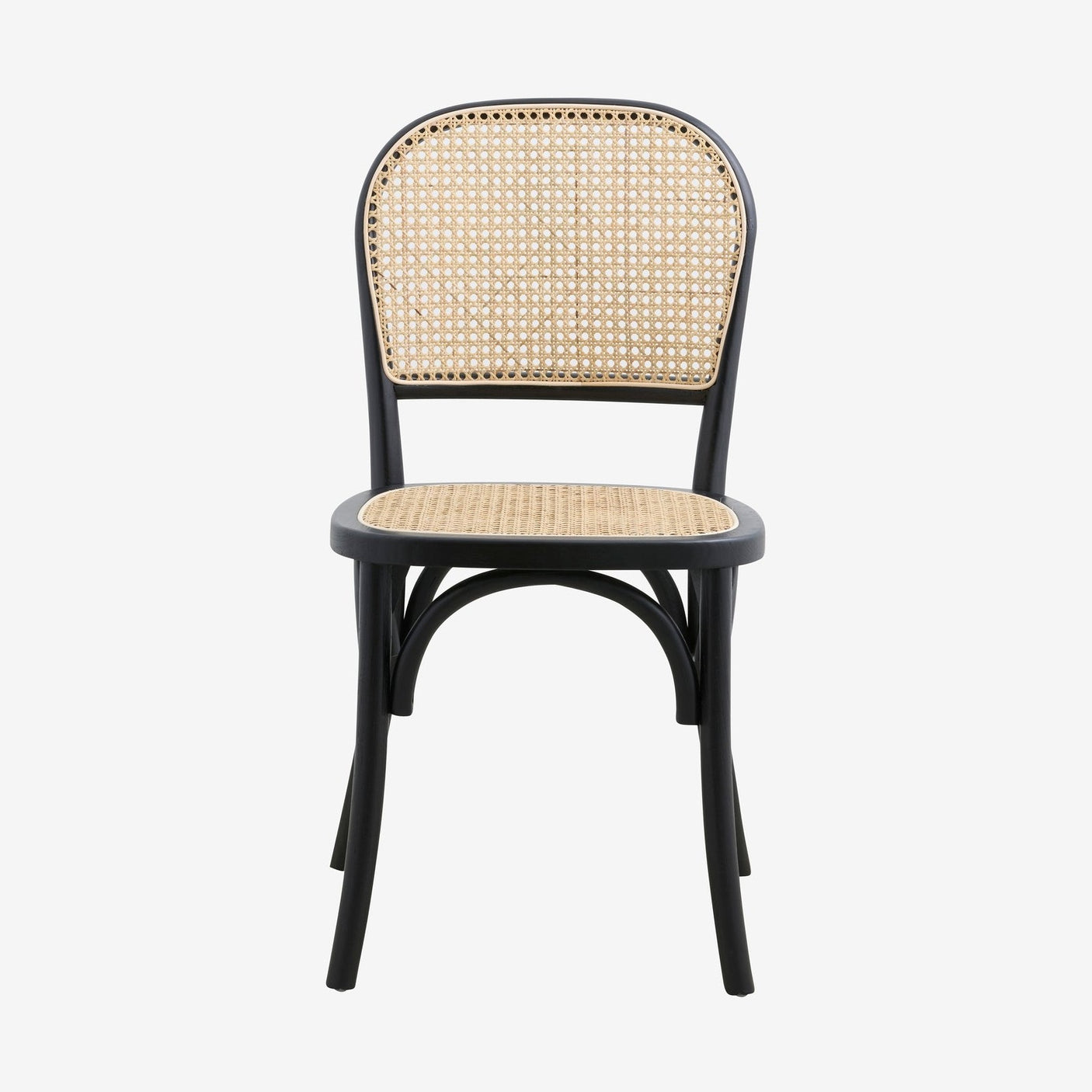 WICKY-bordstol med flet - svart/natur Nordal CHAIRS+ARM