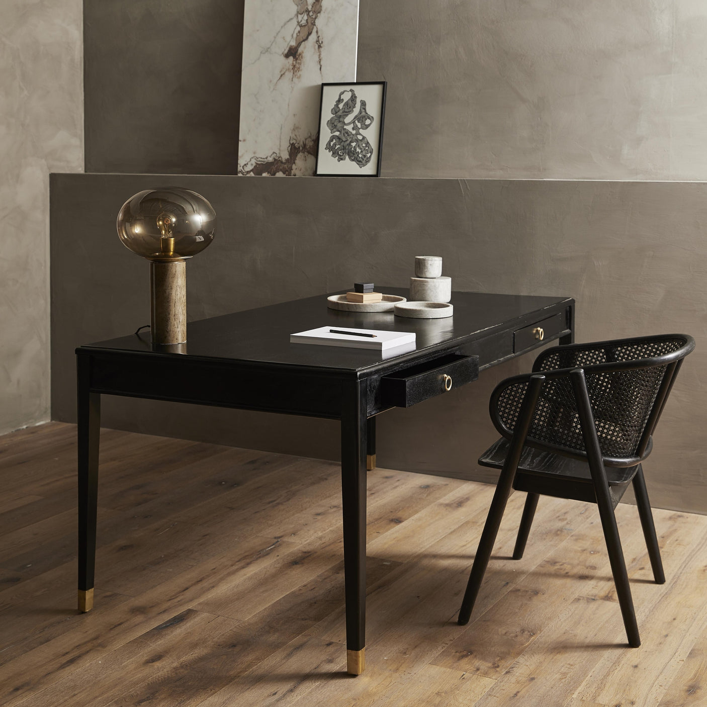 WICKY-bordstol med armlehne - svart Nordal CHAIRS+ARM