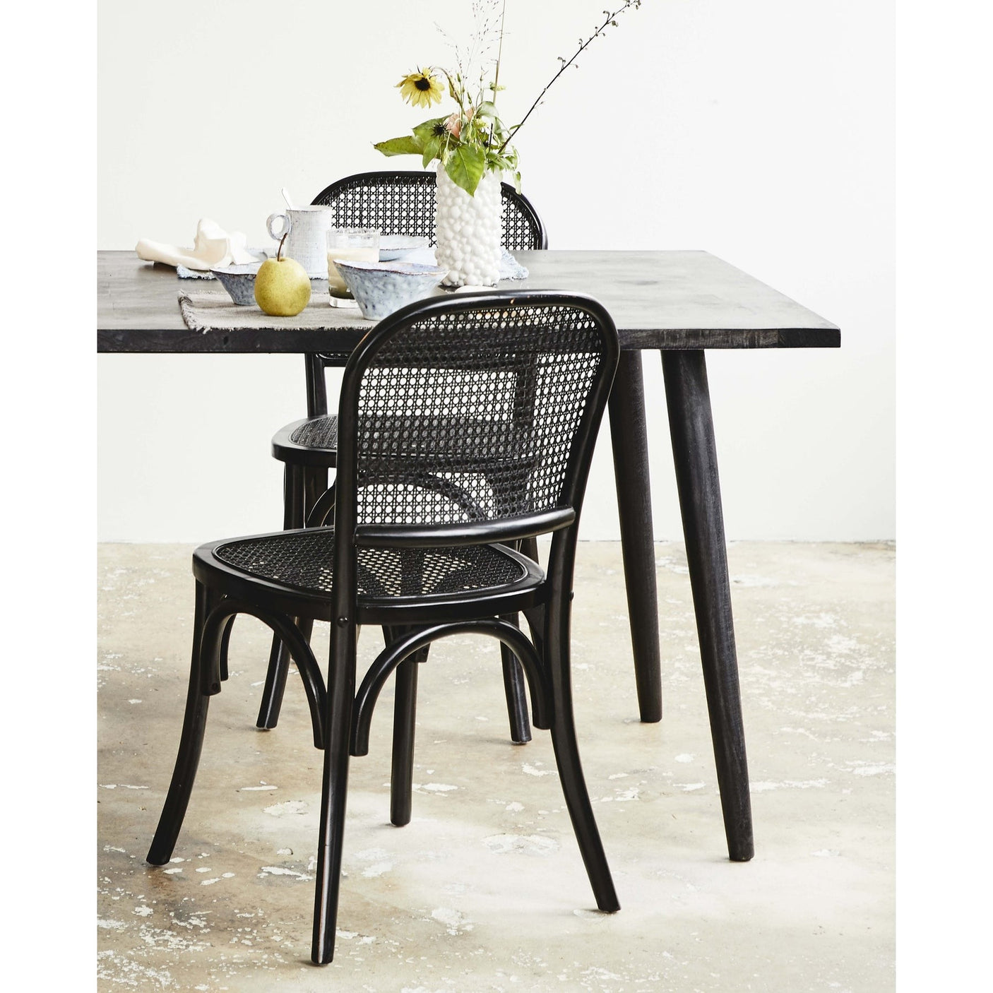 WICKY spisebordstol med flet - svart Nordal CHAIRS+ARM