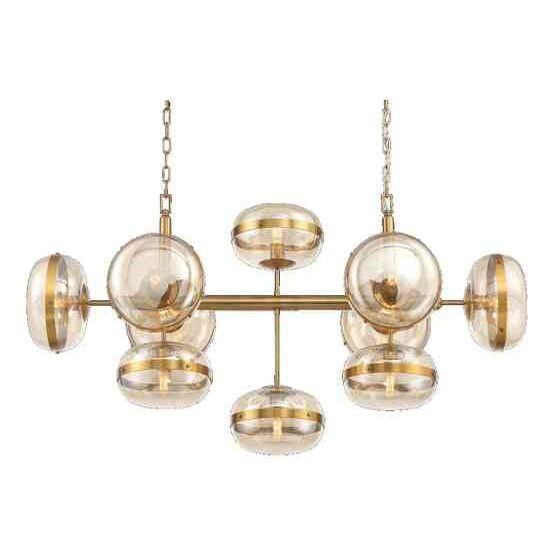 Taklampe Nottingham L140/W55/H70cm 10 lys amber / Bronze Homefactory