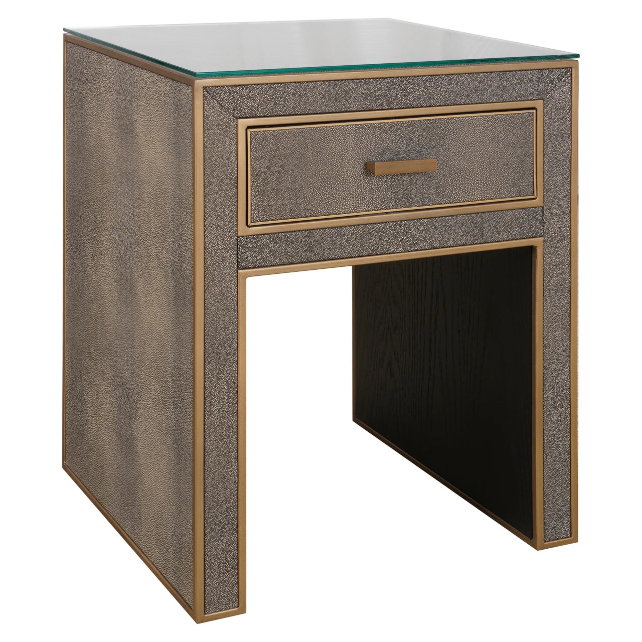 Nattbord Bloomville messing shagreen inkl. glassplate Richmond Interiors Nattbord