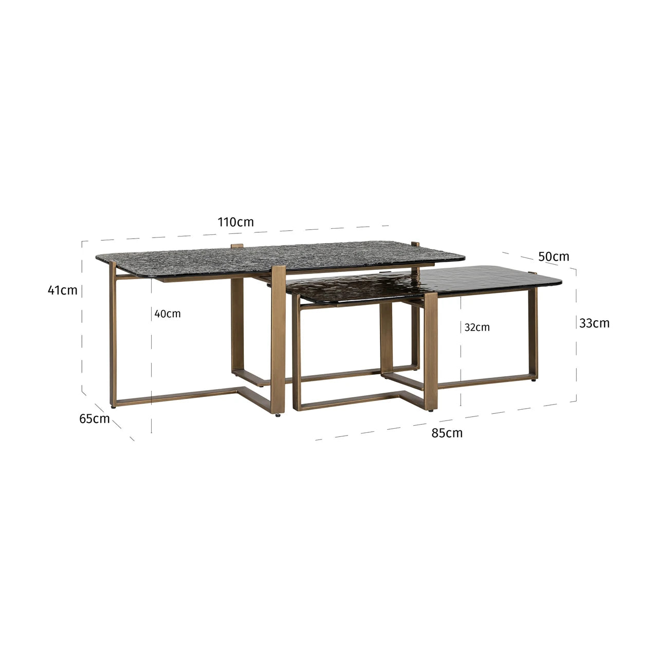 Stuebord Sterling brun Sett med 2 Richmond Interiors Sofabord