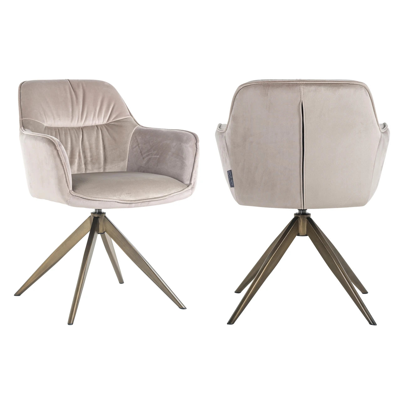 Spisestol Aline khaki fløyel svingbar flammehemmende Richmond Interiors Spisestol