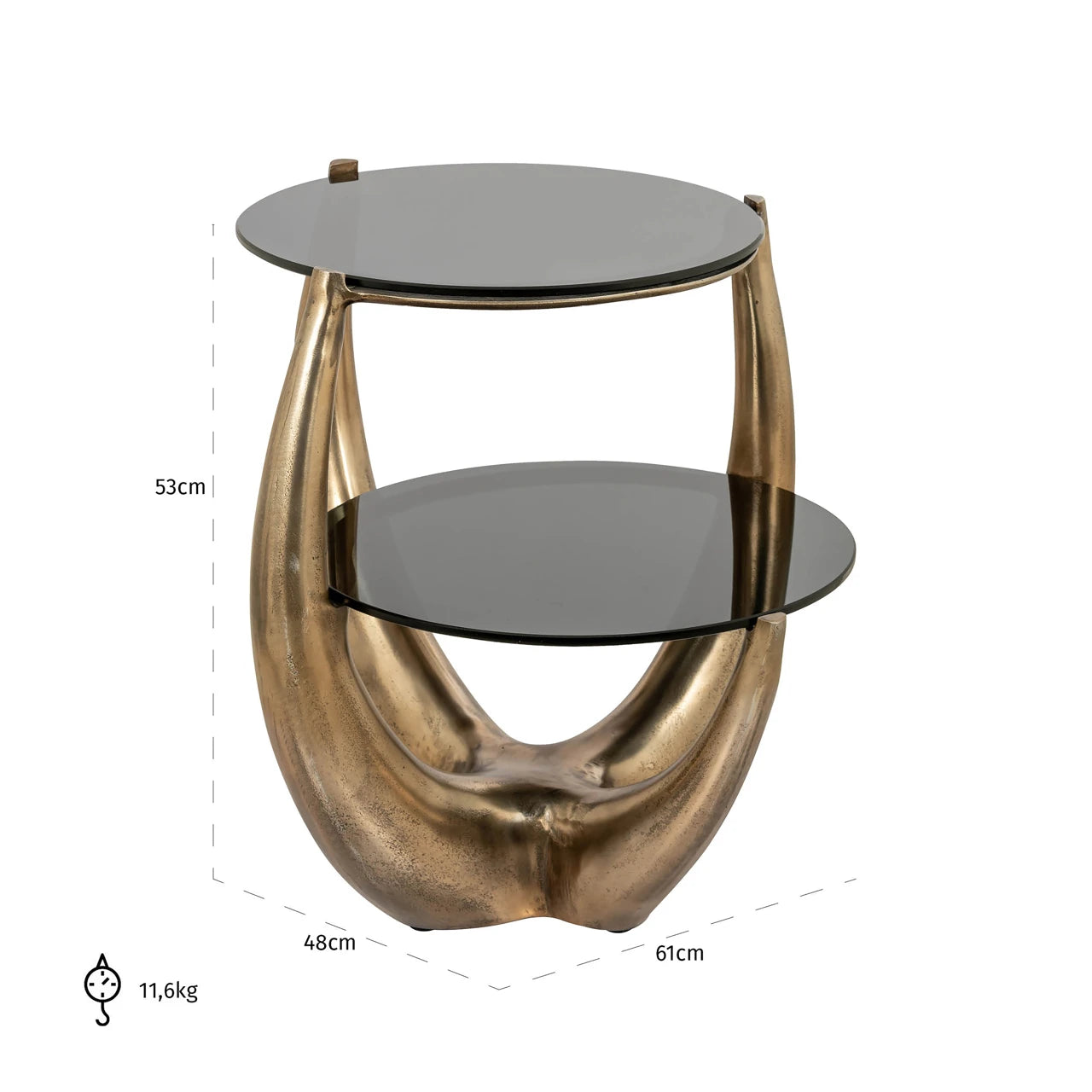Endebord Aida gull Richmond Interiors Sidebord