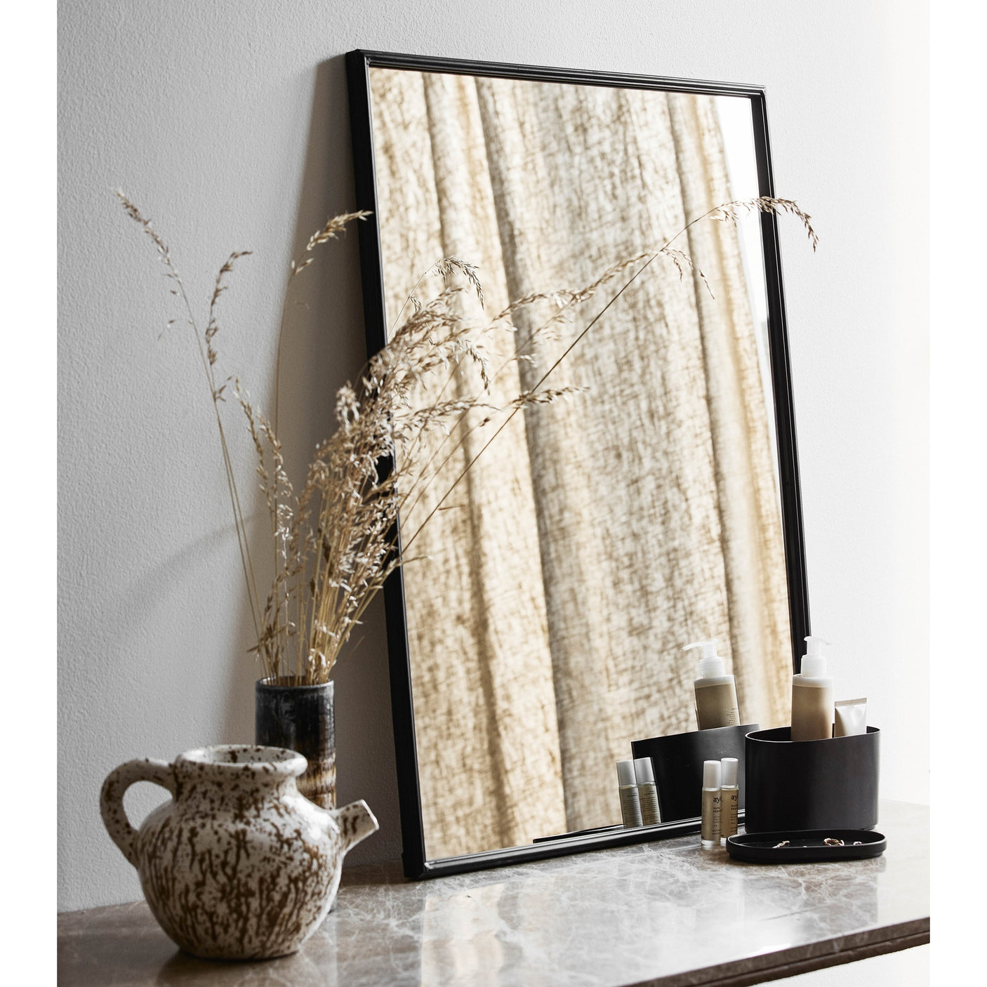 SAMOS-vas, glasert - brun/hvit Nordal VASEBOWL