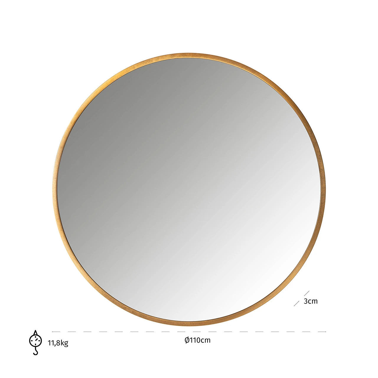 Mirror Maevy gold 110Ø Richmond Interiors Speil
