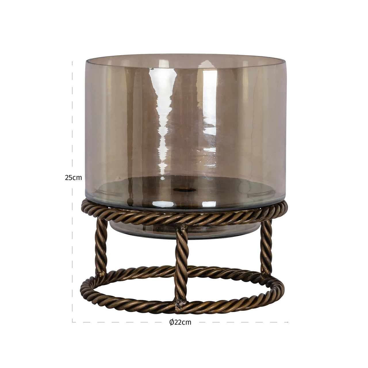 Hurricane light Ropia messing antikk liten Richmond Interiors Lanterne og lysglass