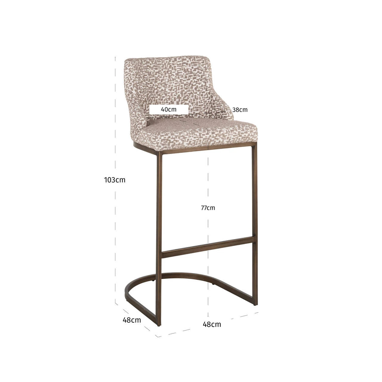Barstol Bolton natural geo Sett med 2 Richmond Interiors Barstol