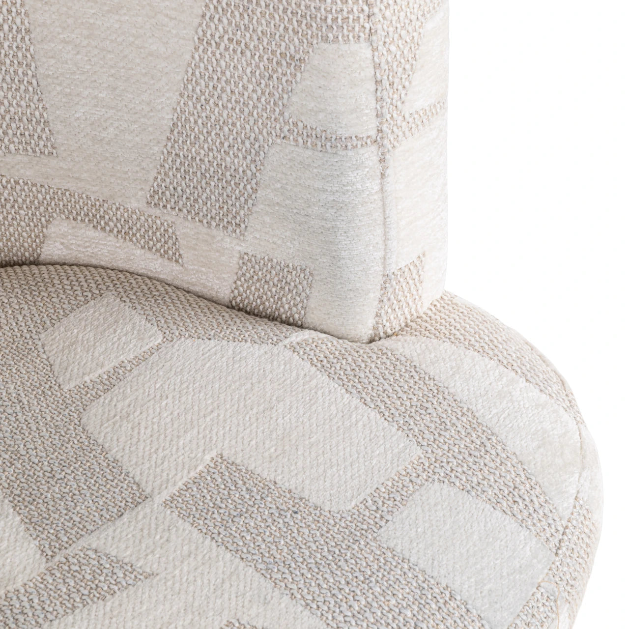 Spisestol Rochenne beige grafisk svingbar på hjul Richmond Interiors Spisestol