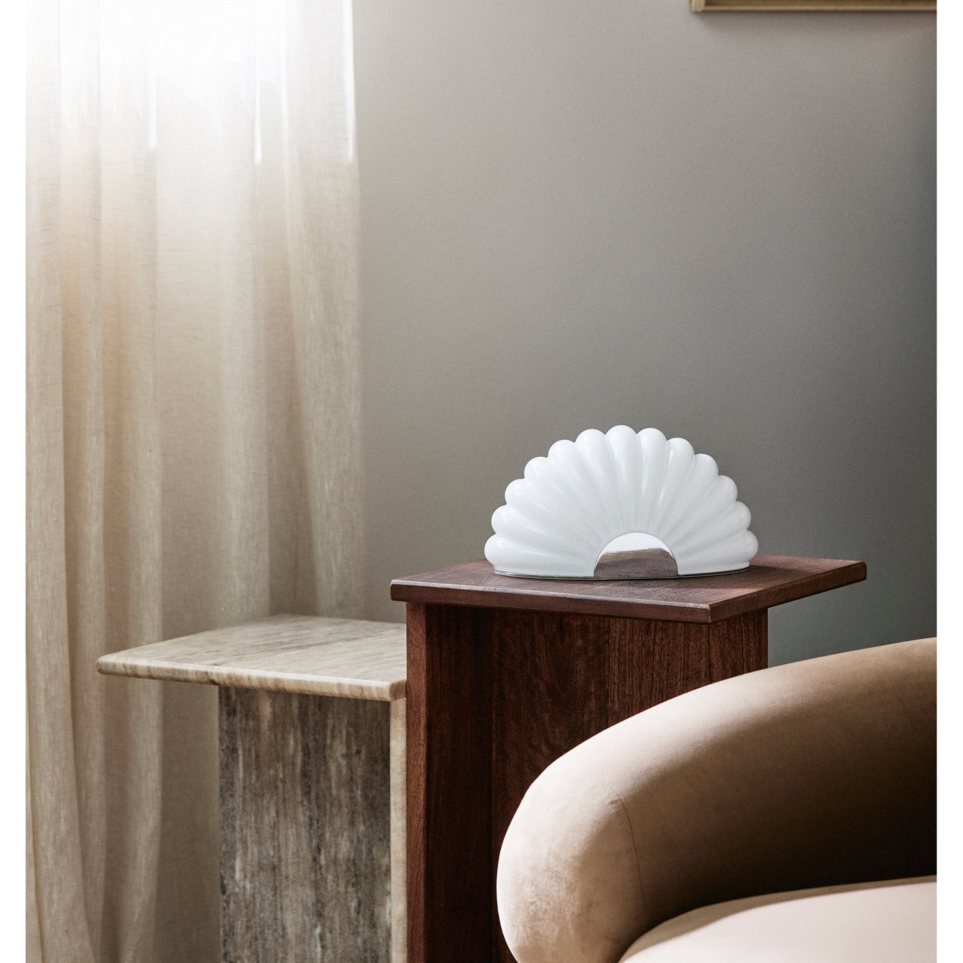 GLINA sidebord i mango og marmor - 2 stykker - H58/48 cm Nordal TABLES