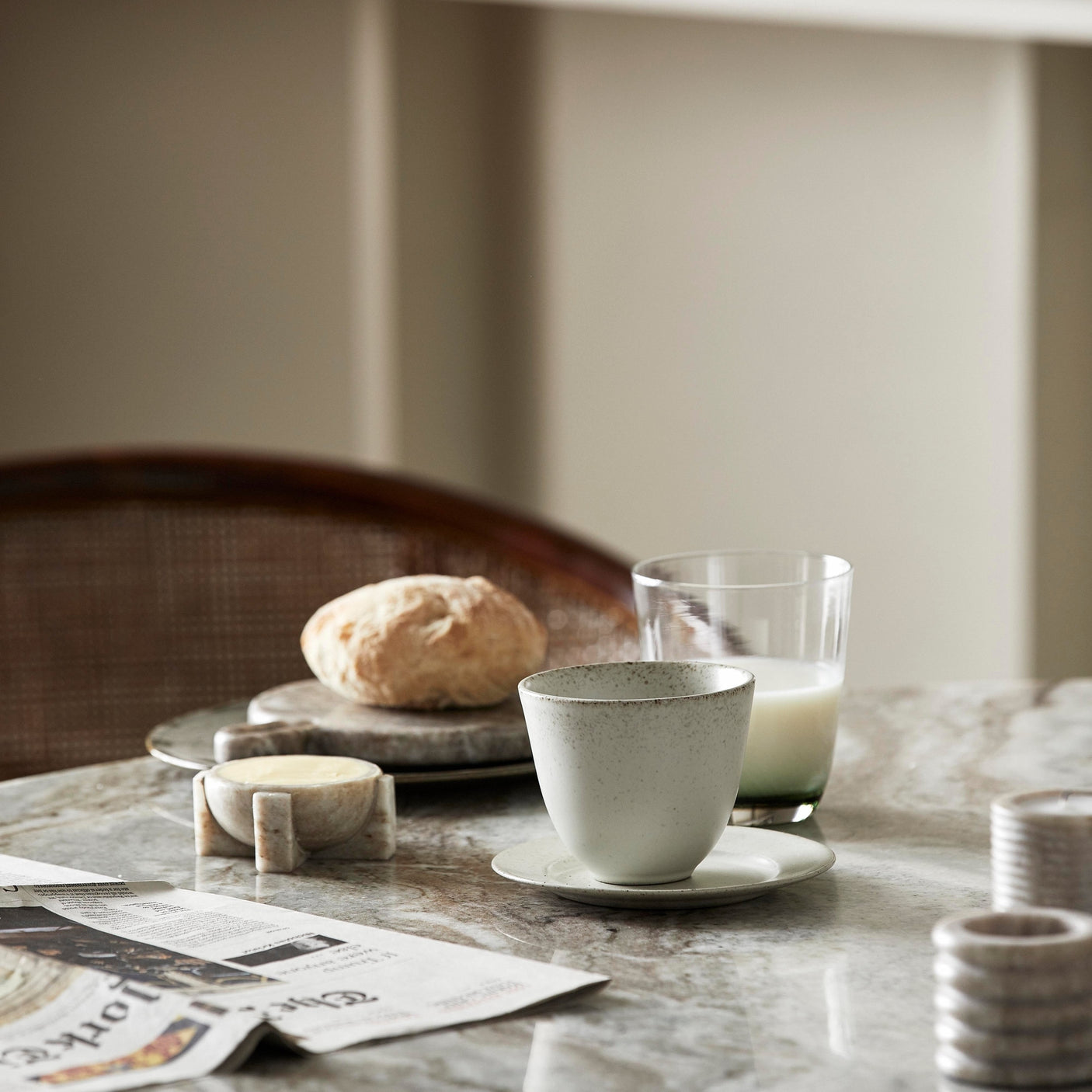 MERIAN saltkar i marmor - ø8 cm - brun Nordal KITCHEN AC