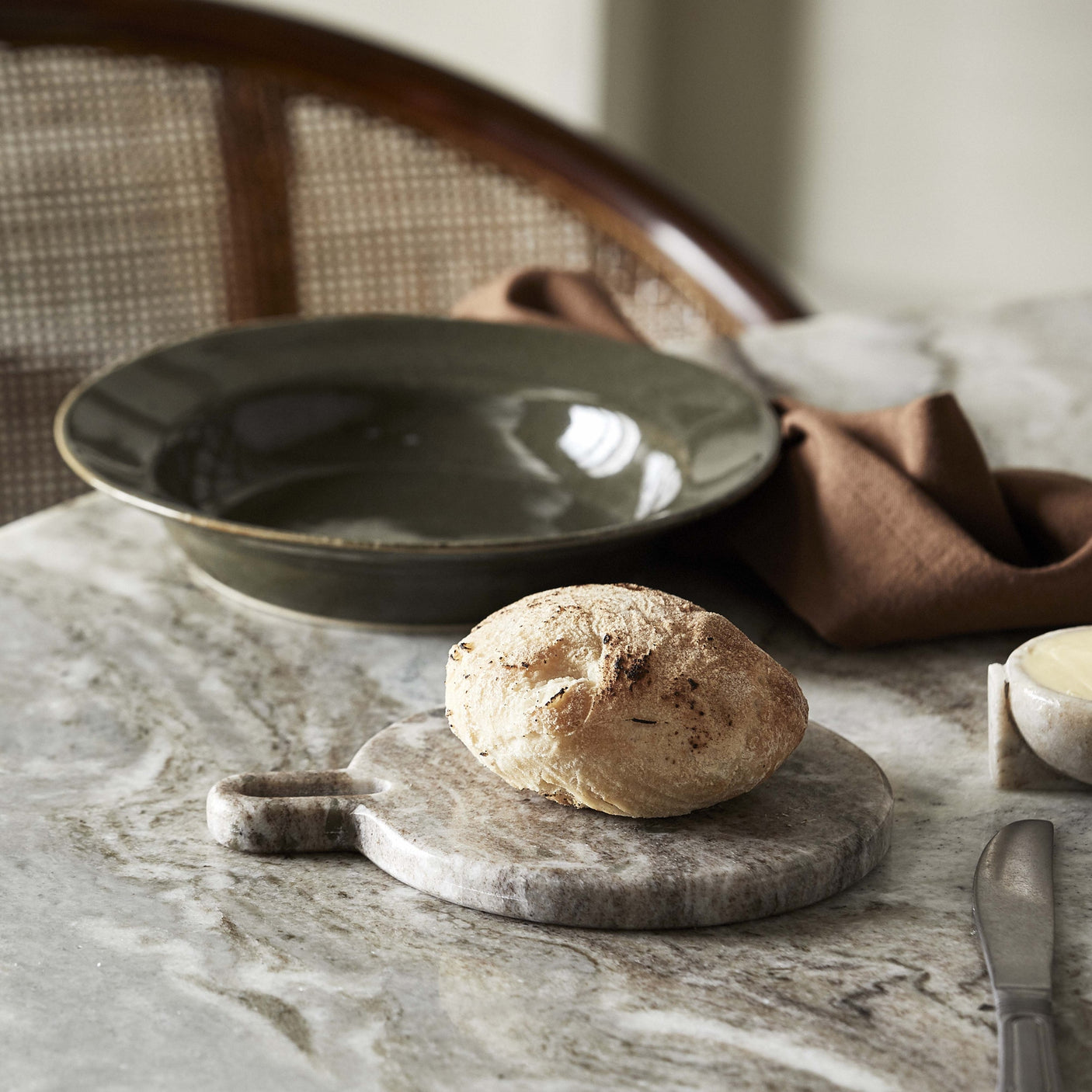 PASILLA-skjærbrett i marmor - ø14,5 cm - brun Nordal KITCHEN AC