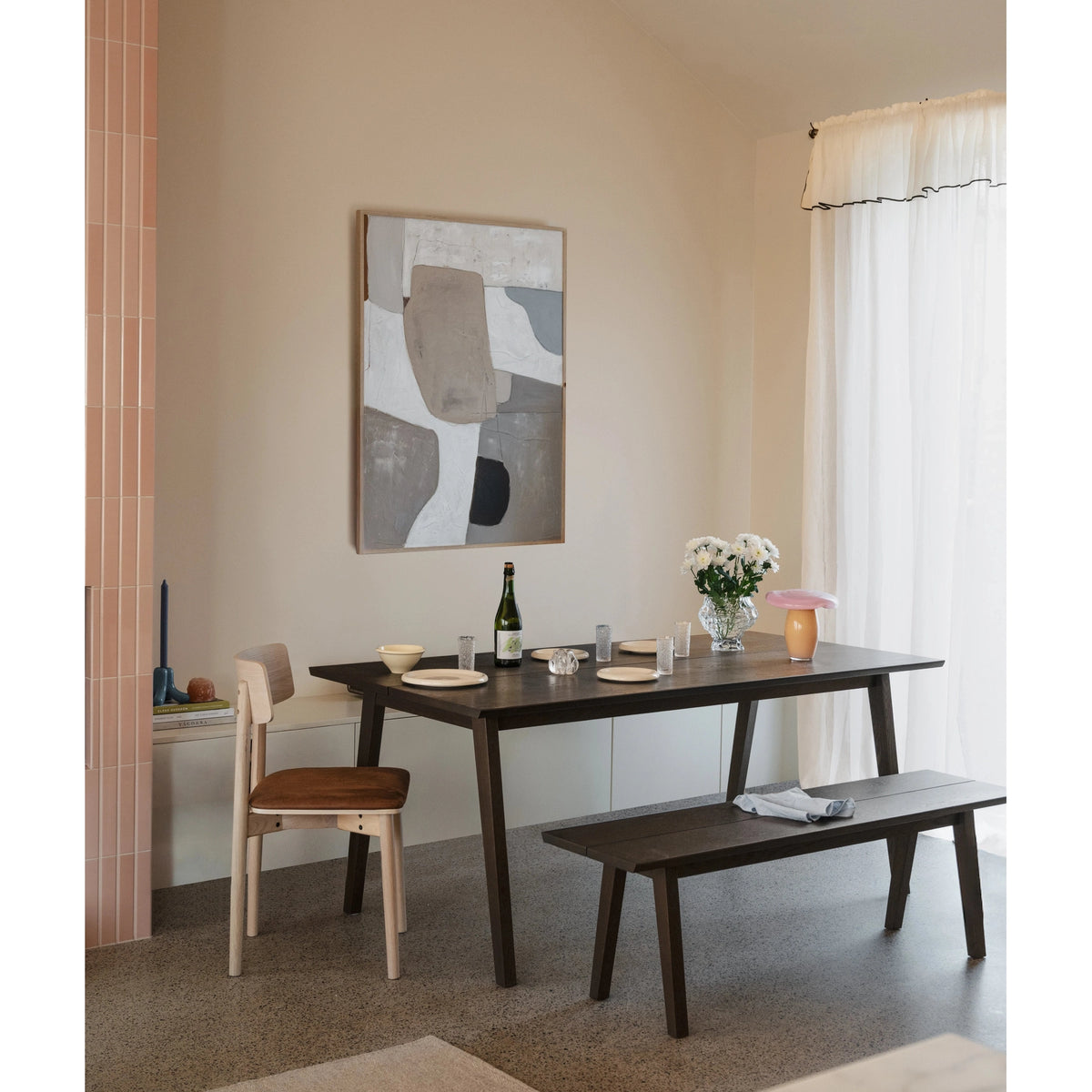 Melfort benk for sitteplass 144 brun eik Rowico Benk