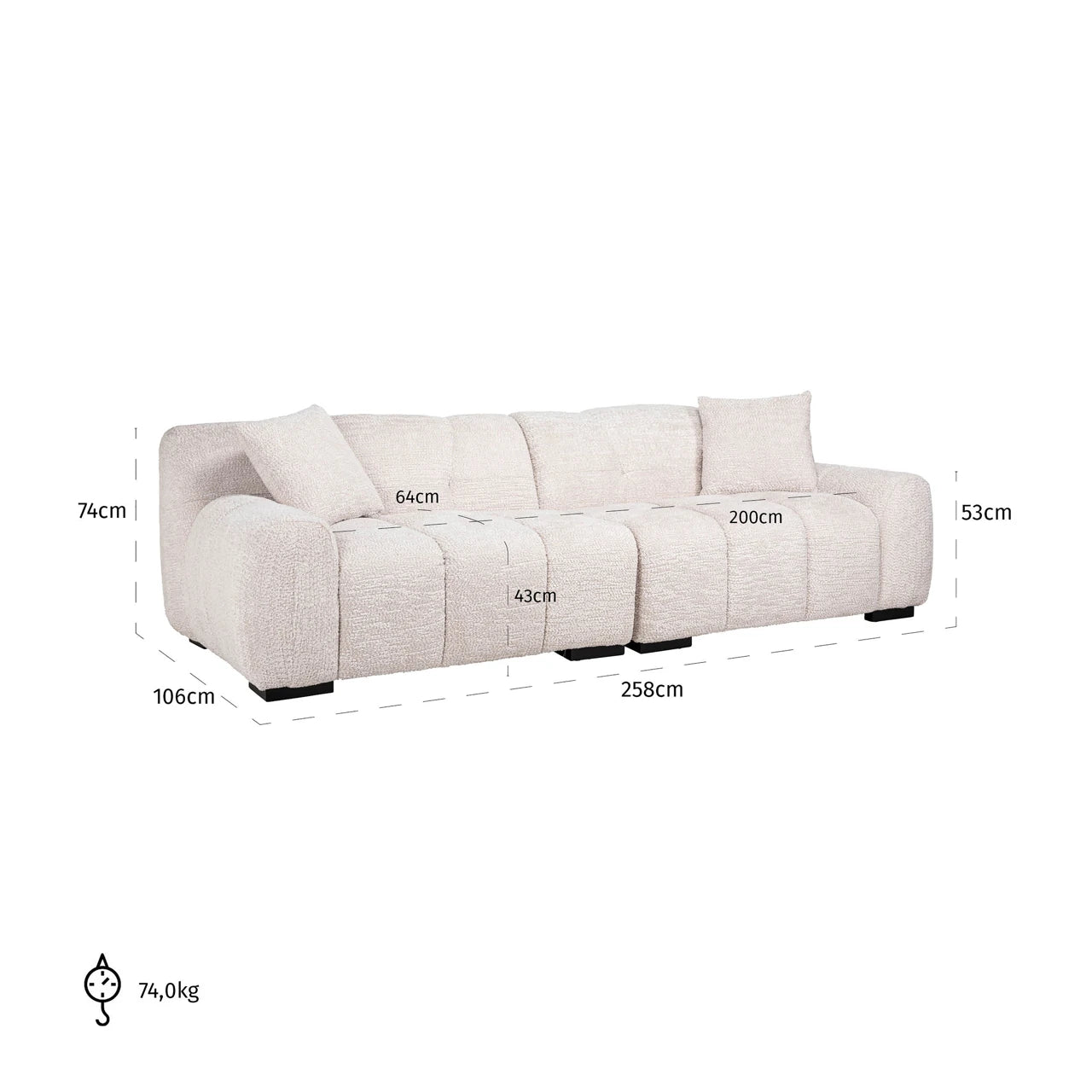 Sofa Charelle nydelig krem Richmond Interiors Sofa