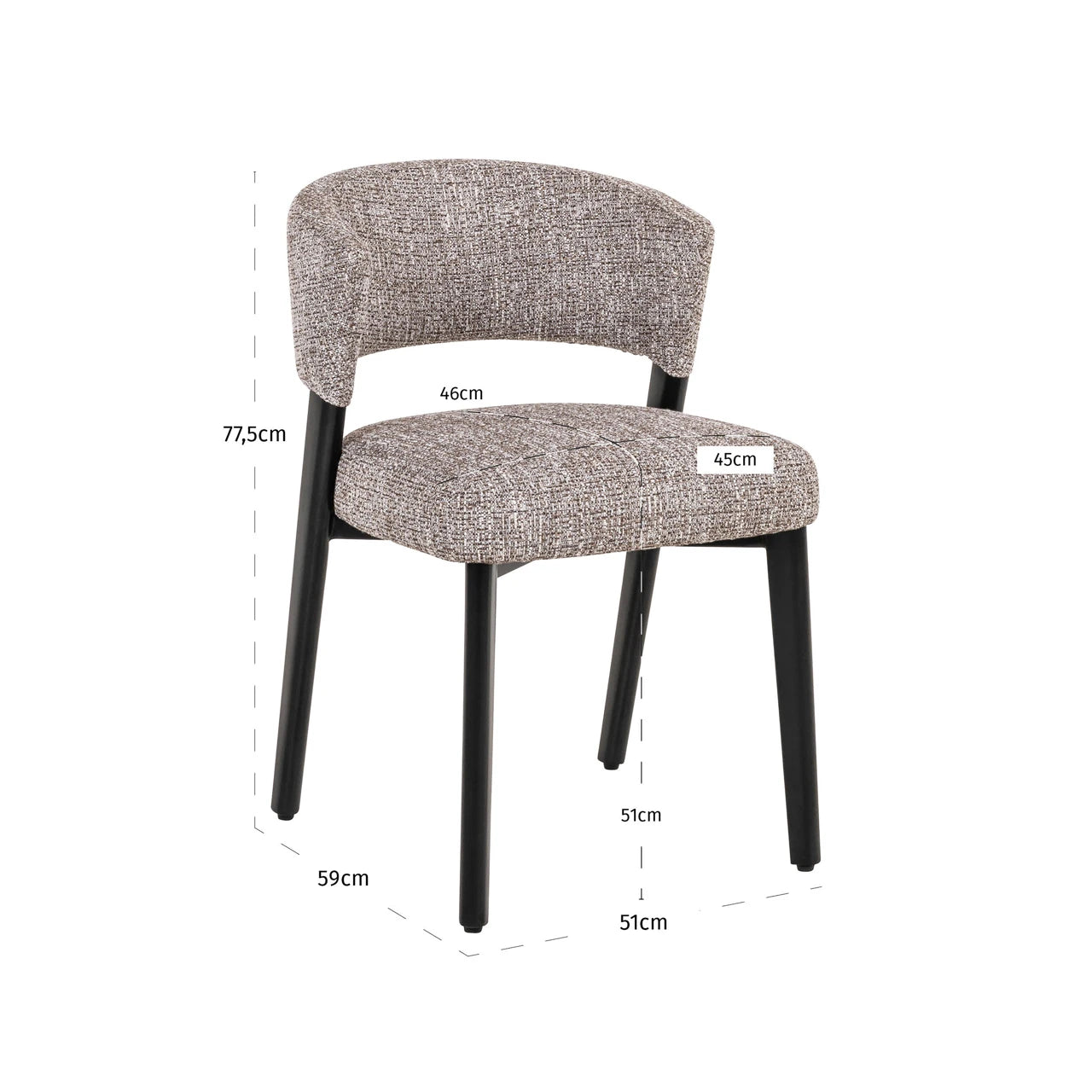 Spisestol Zeno jordfarget tweed Richmond Interiors Spisestol