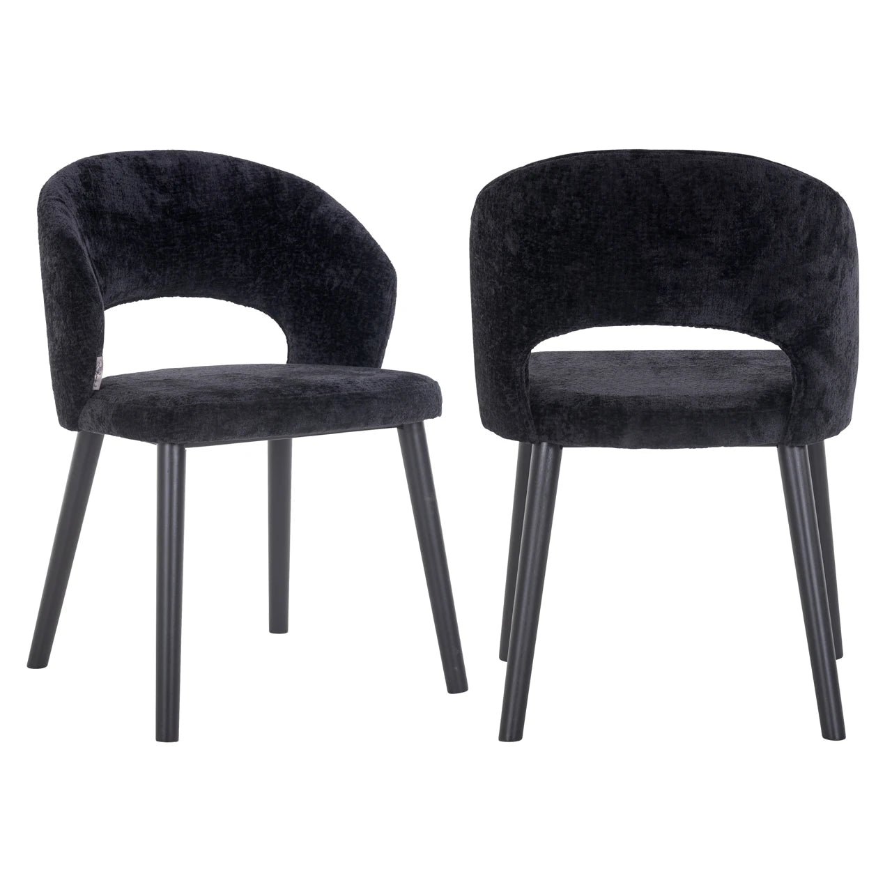 Spisestol Savoy svart chenille Richmond Interiors Spisestol