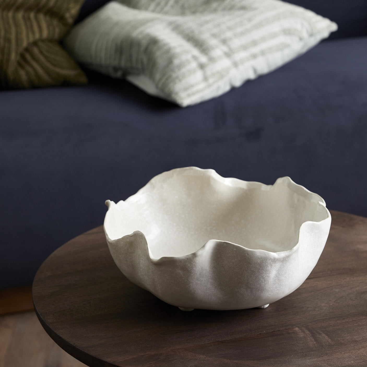 KAUAI keramisk skål - stor - ø35 cm - offwhite Nordal TABLEWARE