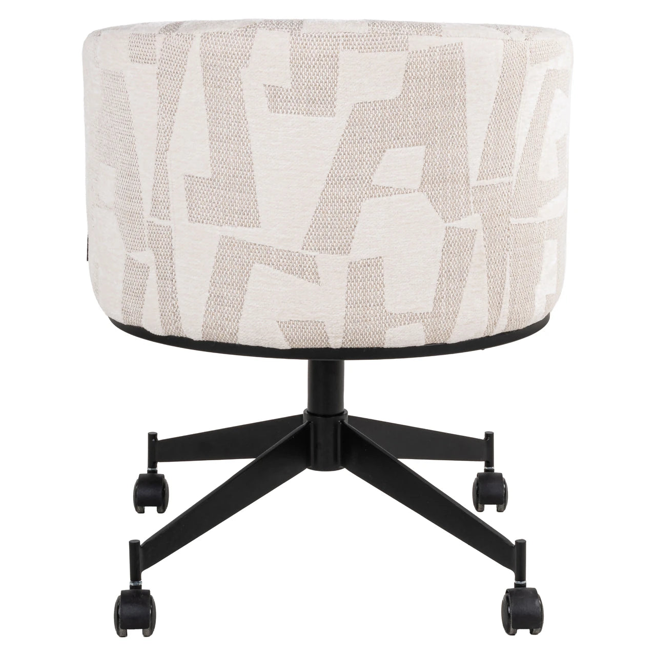Spisestol Rochenne beige grafisk svingbar på hjul Richmond Interiors Spisestol