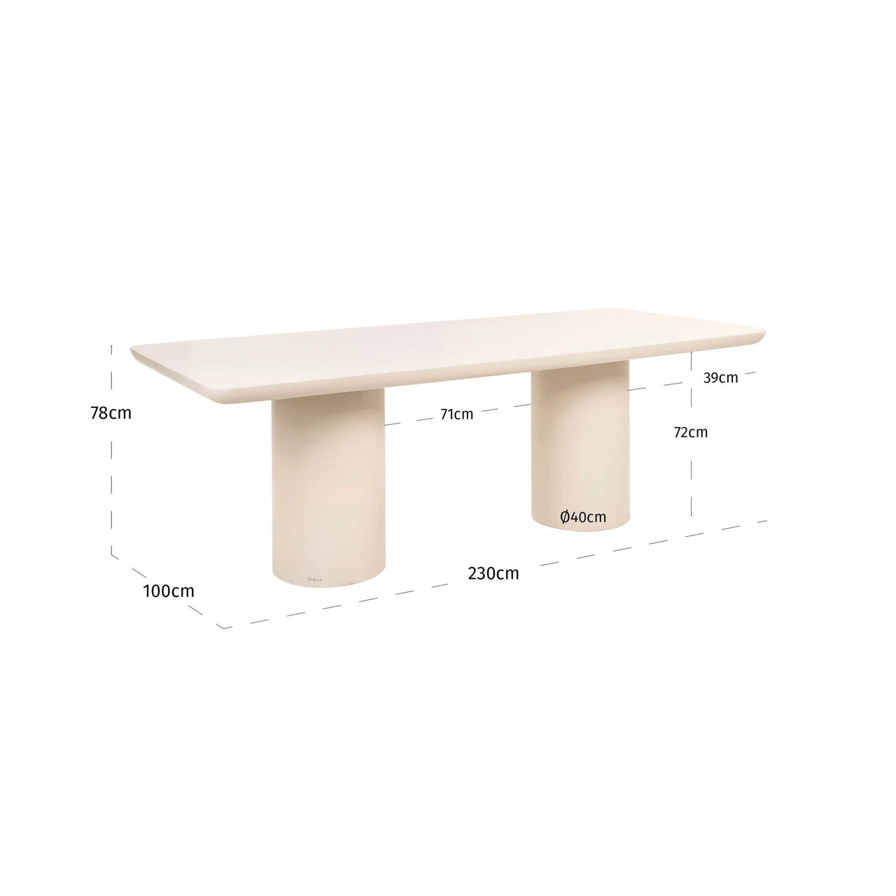 Utendørs spisebord Urban Bloom sandstein 230 Richmond Interiors Spisebord