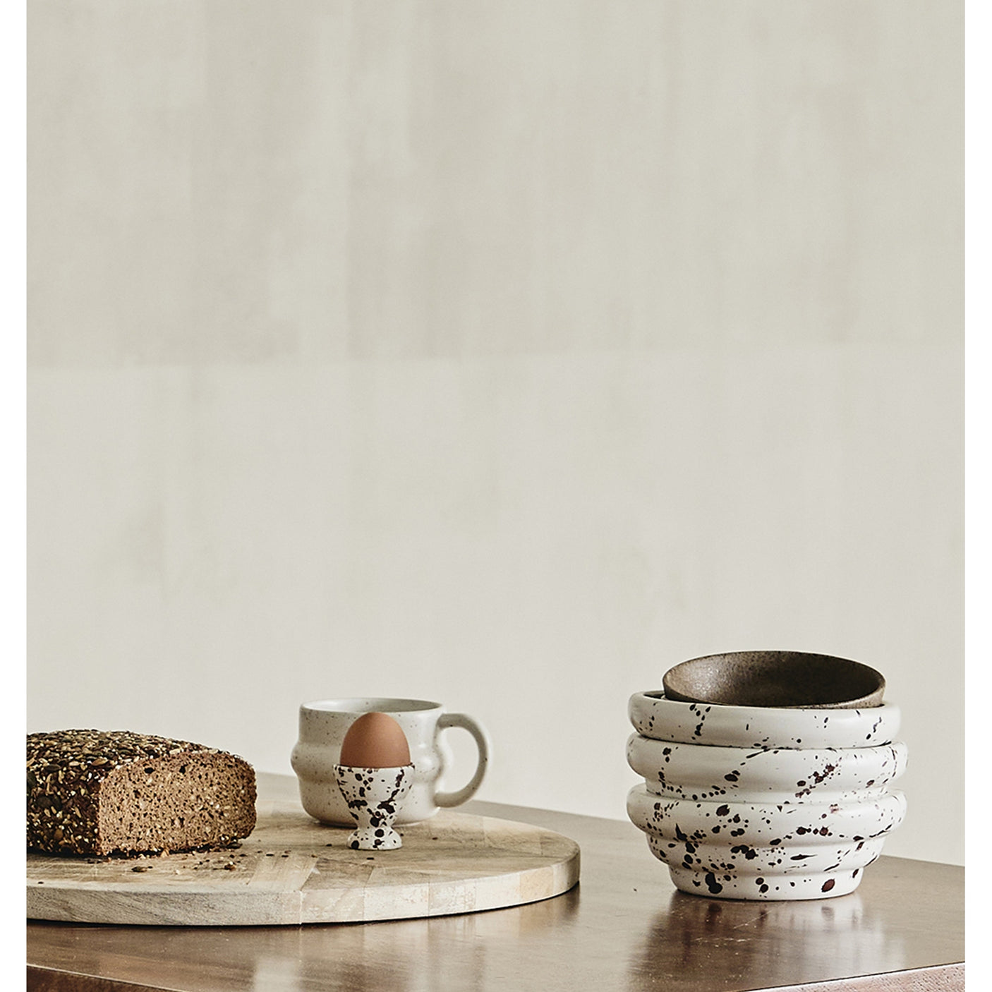 RIA eggbakker m. splash - råhvit Nordal TABLEWARE