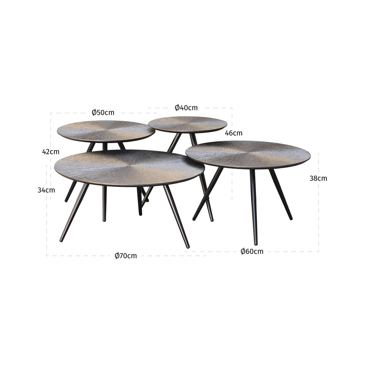 Salongbord Quadra Brunzae sett med 4 Richmond Interiors Sofabord