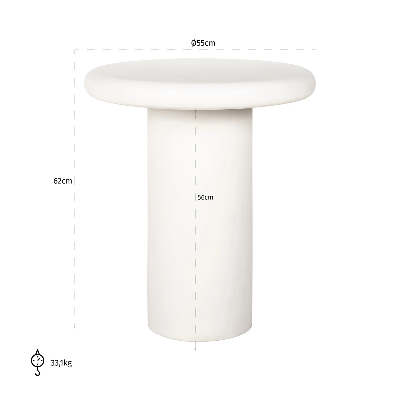 Endebord Bloomstone hvitt Richmond Interiors Sidebord