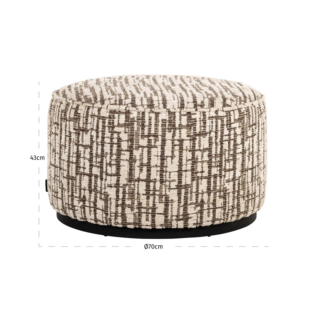 Puff & fotskammel Lexie krem 70Ø Richmond Interiors Pall