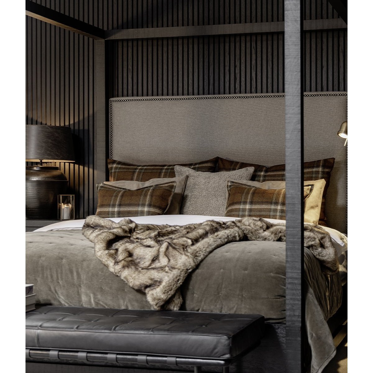 SANTANA WASHED TAUPE Sengteppe Artwood Seng