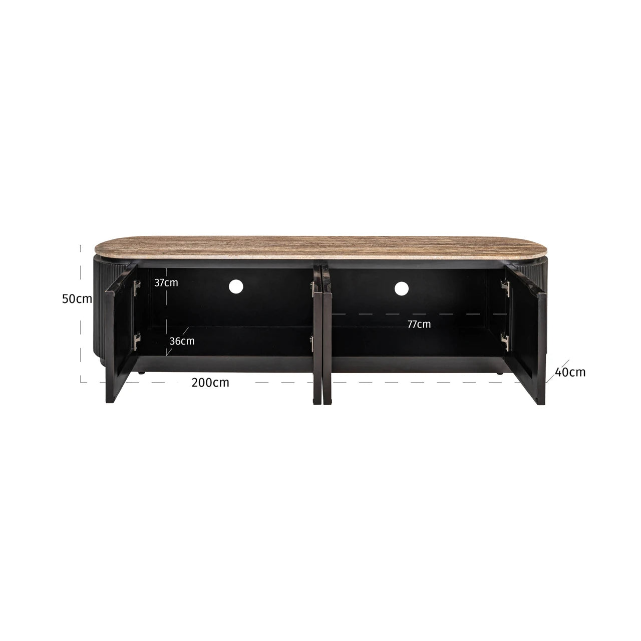TV-benk Russo ask brun 4-dørs Richmond Interiors TV-benk