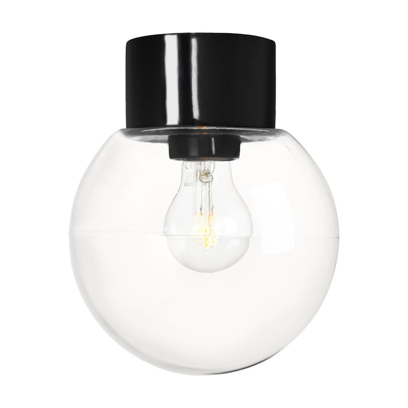 Globe 180 Klart Glass Taklampe/Vegglampe E27 IP54 Ifö Electric AB Taklampe