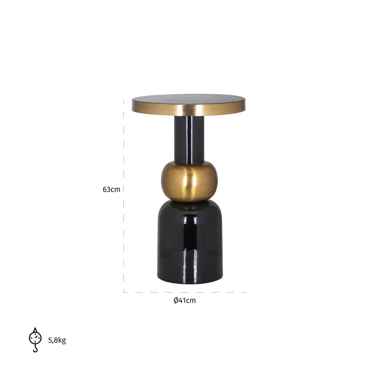 Endebord Mose svart 41Ø Richmond Interiors Sidebord