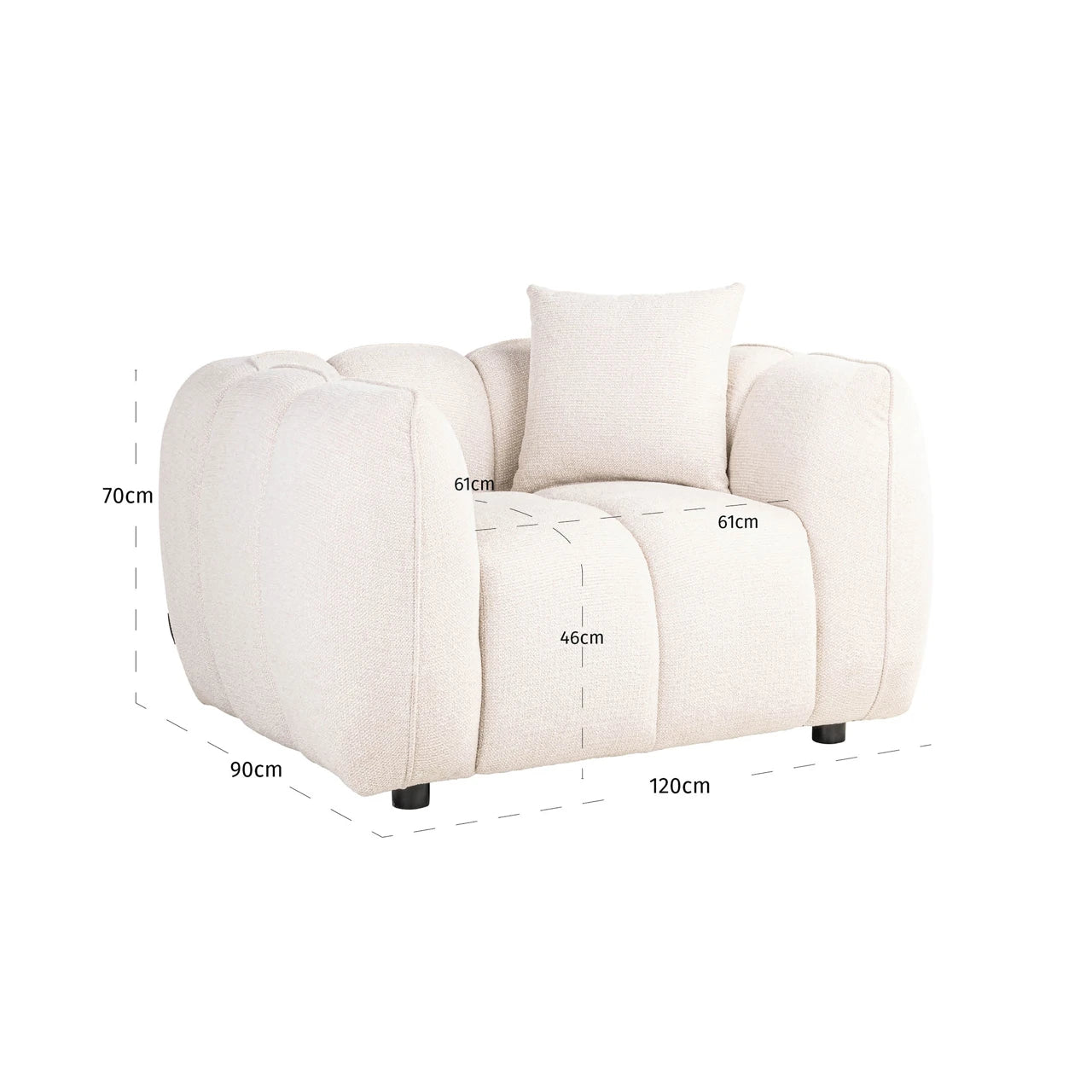 Lounge chair Jezebel krem fancy Richmond Interiors Lenestol