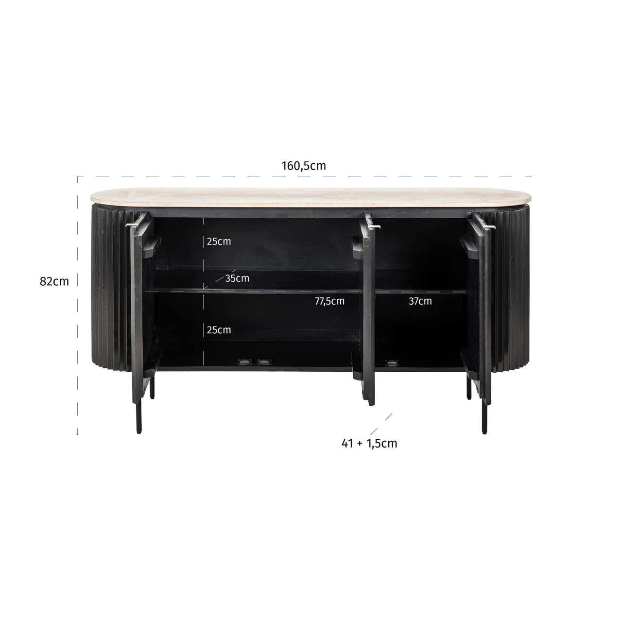 Sideboard Hampton mørk brun Richmond Interiors Skjenk