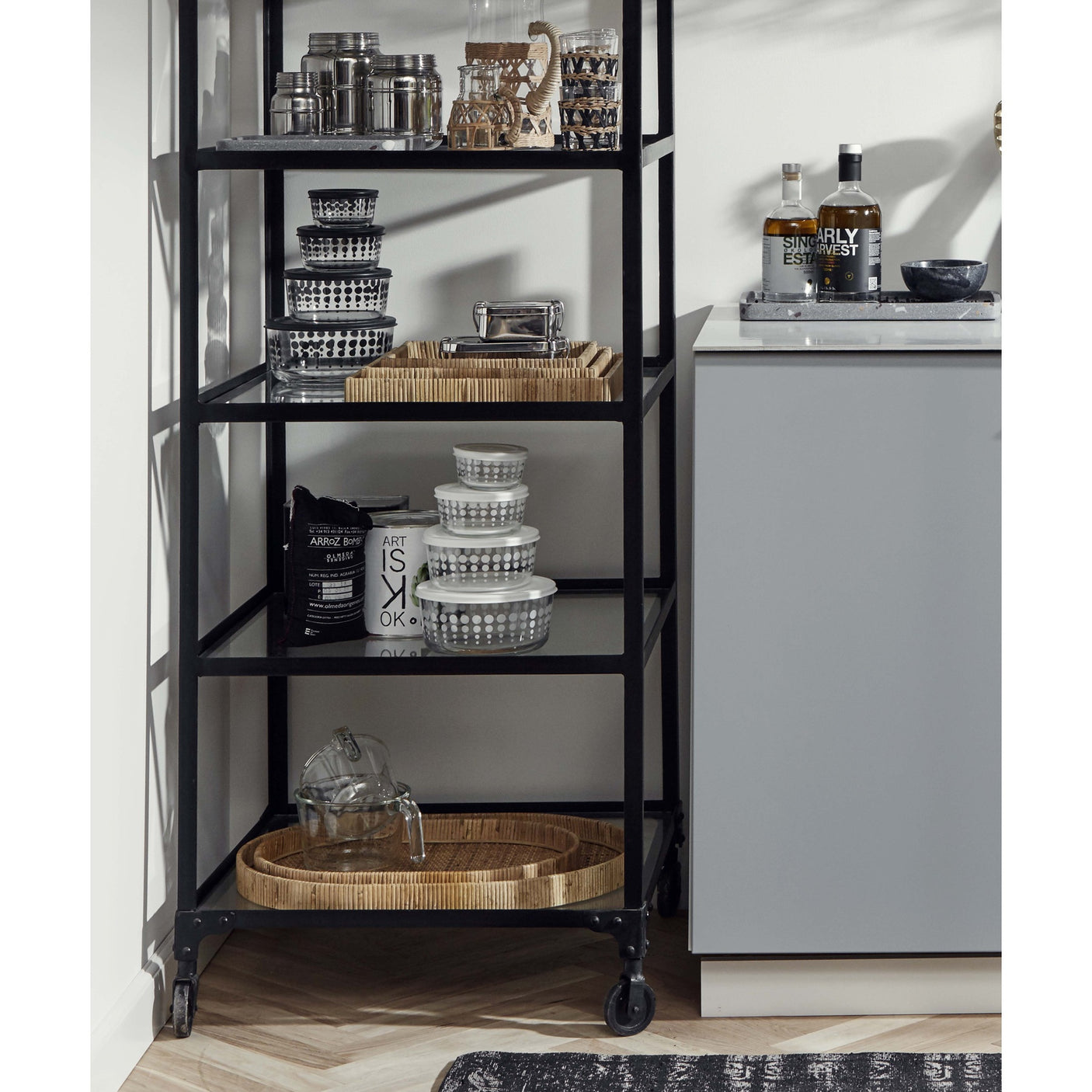 FUJI serveringsbakker i rattan - 2 stykker - natur Nordal FADE+SKÅLE