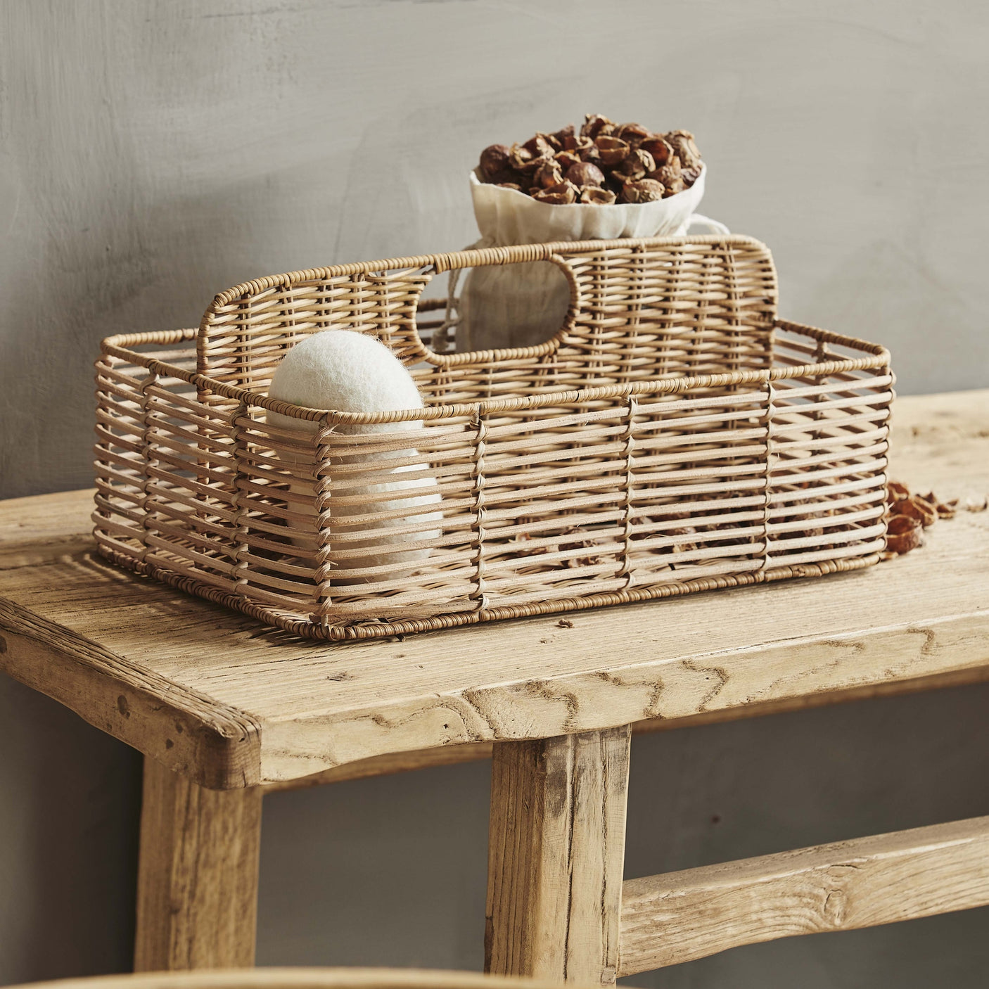 ZADAR rattan feltkurv - 23x36 cm - natur Nordal STORAGE